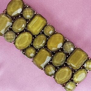 Elegant Olive Green Gemstone Bracelet